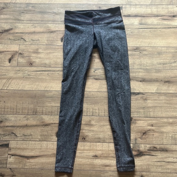 LULULEMON Women Gray HEATHERED HERRINGBONE Wunder Under LOW RISE TIGHTS SZ 6 - Picture 4 of 7